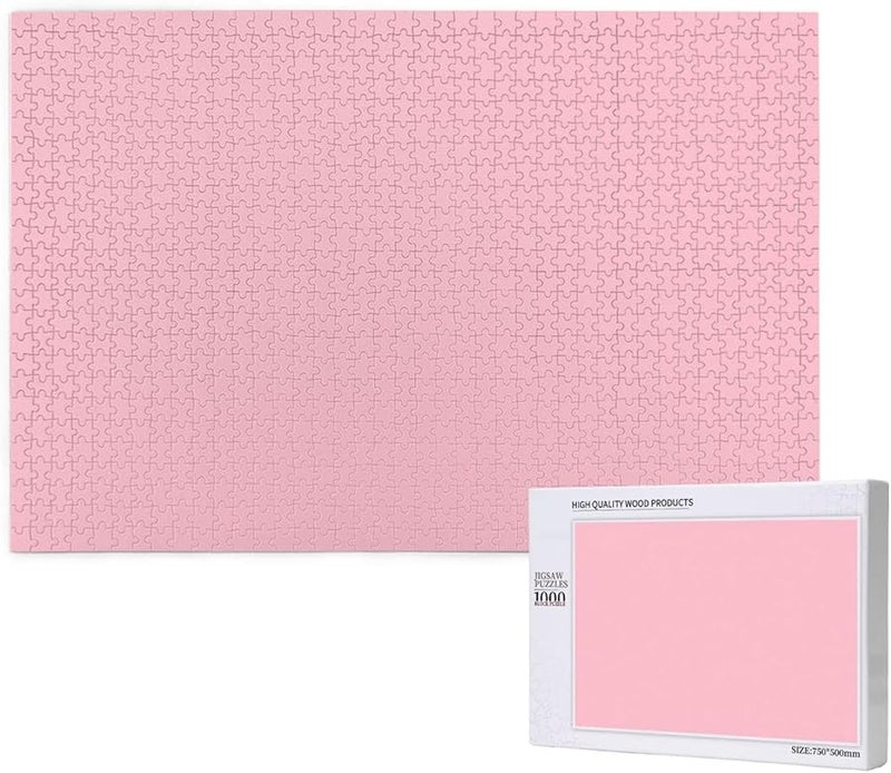 Phayah 1000 Piece Jigsaw Puzzle For Adults Pink Solid Color Home Decor Gift - Image 1